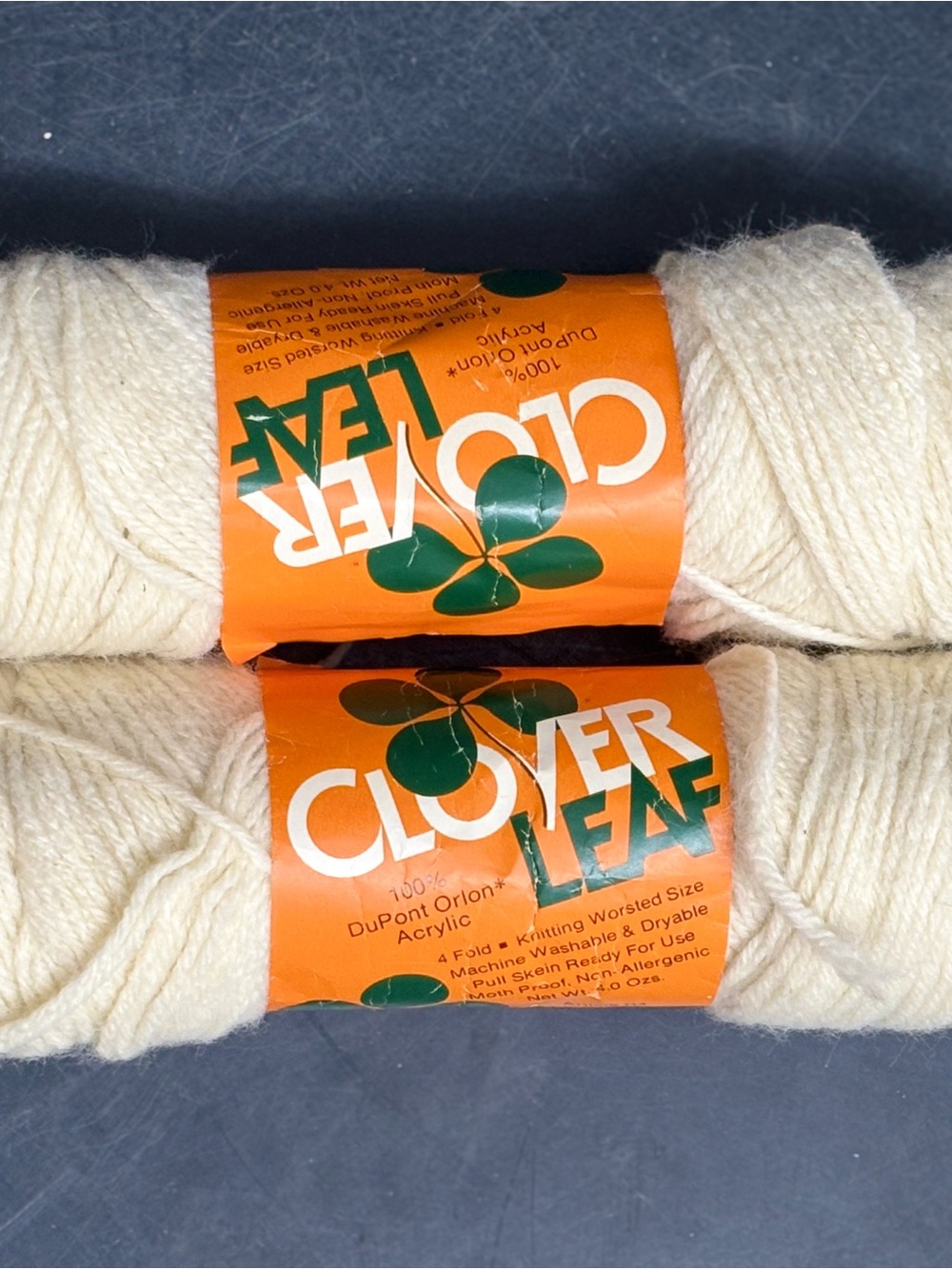 Vintage RARE Clover Leaf Cream Acrylic -33 Fisherman American Thread USA